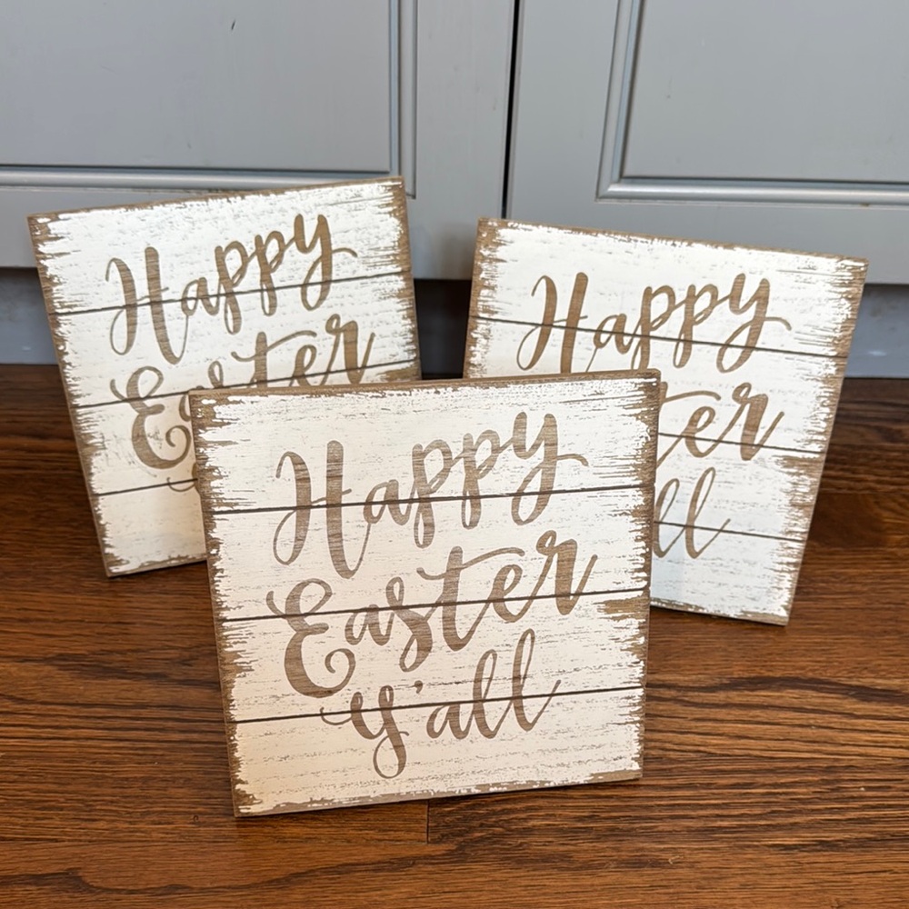 Happy Easter Wood Decor Signs